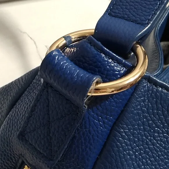 Authentic Laggo Genuine Blue Leather Hobo Shoulder Bag - Picture 5 of 16